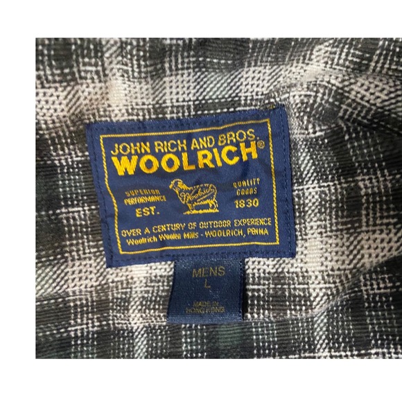 Woolrich Plaid Flannel Shirt Men's Large Long Sleeve Button Down Classic Outdoor - Picture 4 of 8